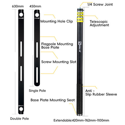 2-in-1 Flagpole & Sports Camera Stand